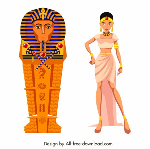 Ai Cập Cổ đại Biểu Tượng Quan Tài Người Giúp Việc Phác Họa Thiết Kế  Cartoon-biểu Tượng Vector-miễn Phí Vector Miễn Phí Tải Về