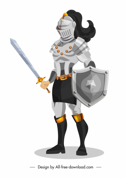 Ancien chevalier icône armure métallique décor