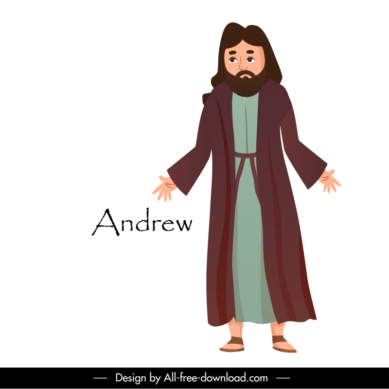 Andrew Apóstol Icono Diseño de personajes de dibujos animados