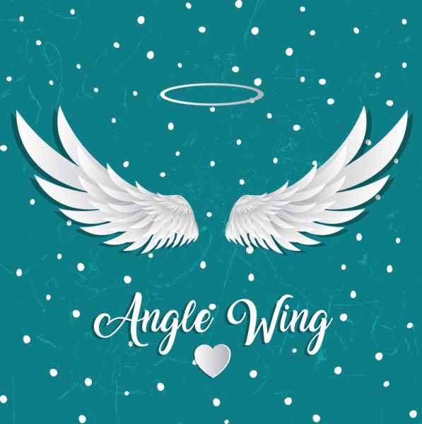 Angulo background alas blancas corazon decoracion ronda los iconos