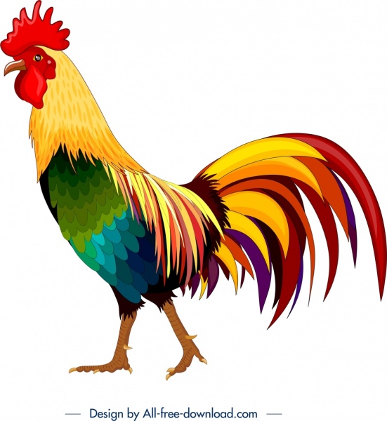 動物背景公雞圖示五顏六色的設計