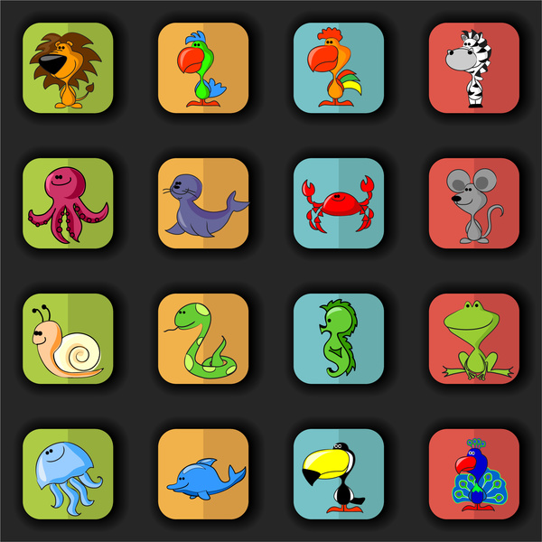 conjunto de ícones animais