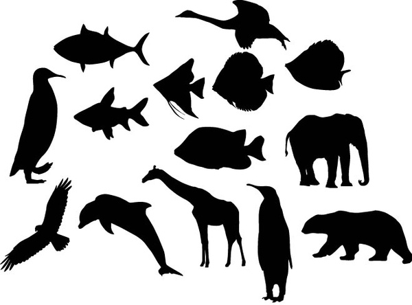 animale silhouette serie vector