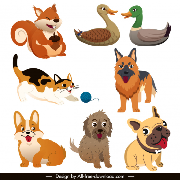 động vật biểu tượng ký họa phim hoạt hình dễ thương