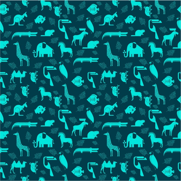 Animals Repeating Pattern Vector Illustration
