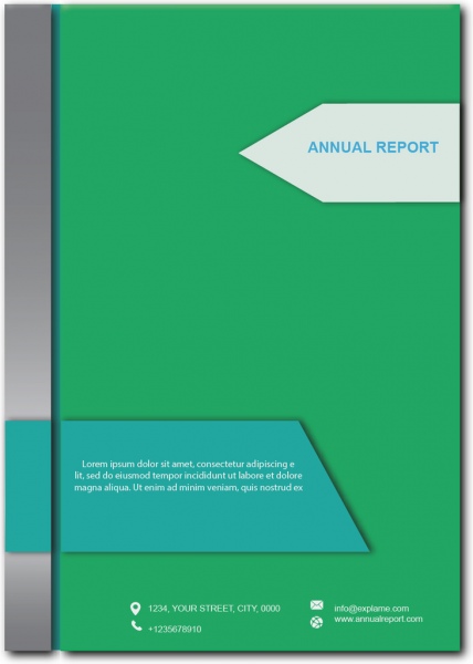 年度報告範本綠色年度報告傳單綠藍報告