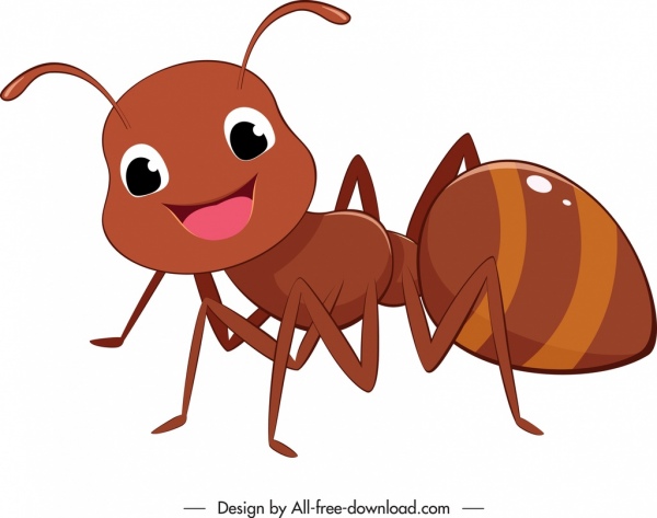 icône de fourmi belle croquis de dessin animé stylisé
