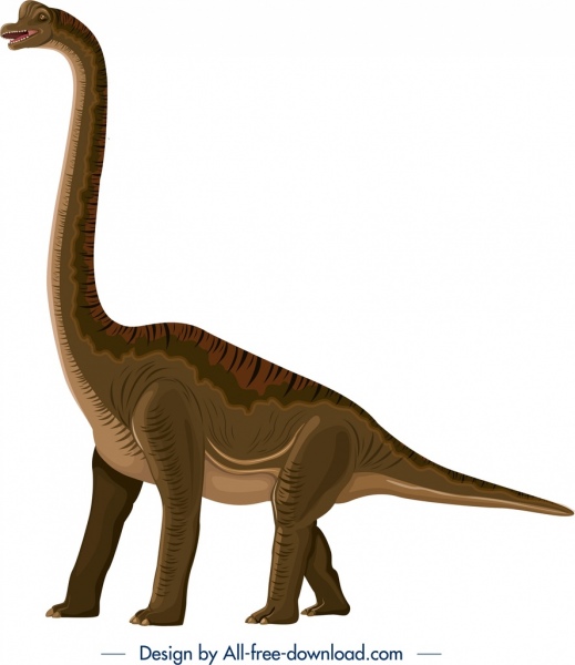 阿帕托龍恐龍圖示棕色素描卡通人物