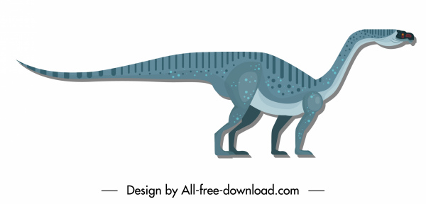 apatosaurus dinosaur icône colorée croquis classique plat