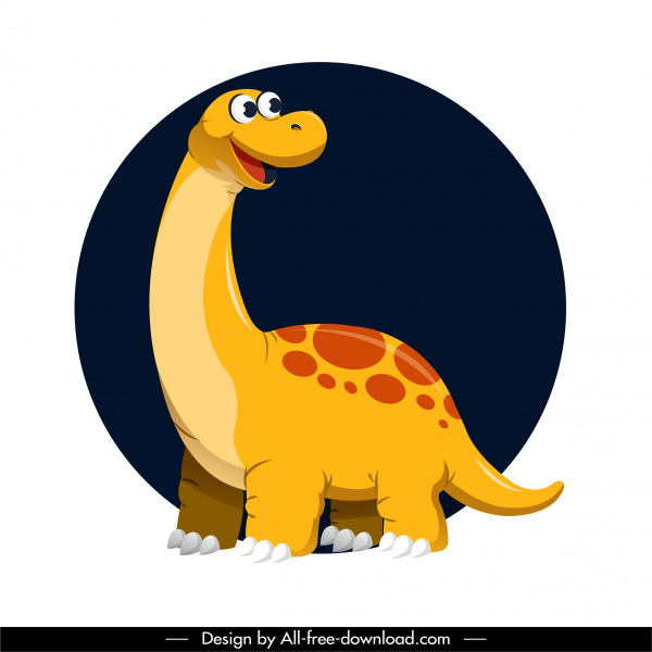 アパトサウルス恐竜アイコンかわいい漫画のキャラクターデザイン