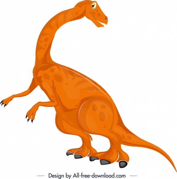 アパトサウルス恐竜アイコンかわいい漫画デザイン