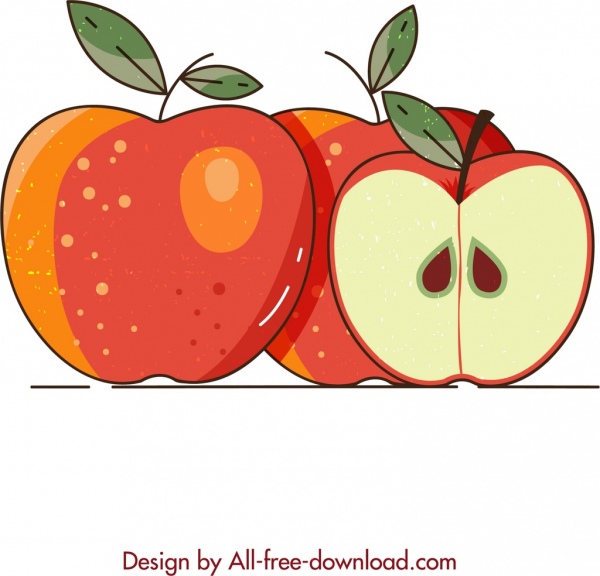 Apple Hintergrund Slice Dekor farbig klassisches design