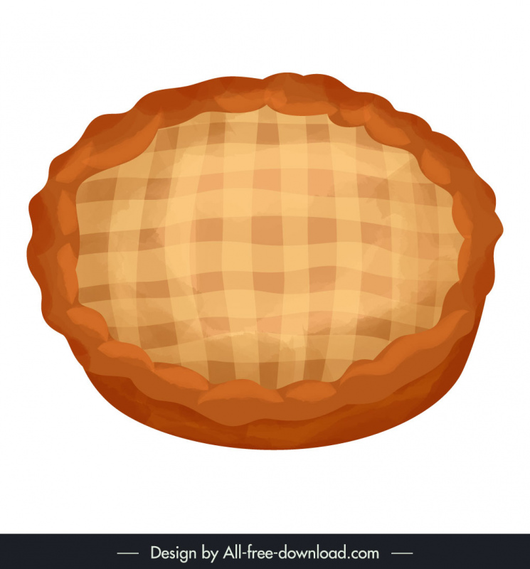 Apfelkuchen-Ikone klassische Skizze