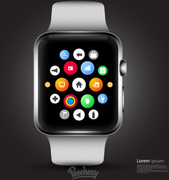 Apple Watch realistis ilustrasi