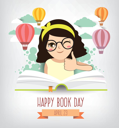 April-glücklich Buch-Tag-Vektor-design