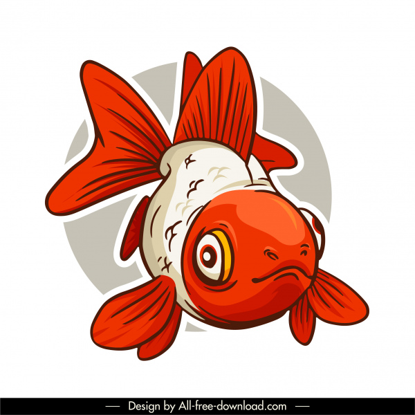 Aquarium Fisch Ikone klassisches Design farbige handgezeichnete Skizze