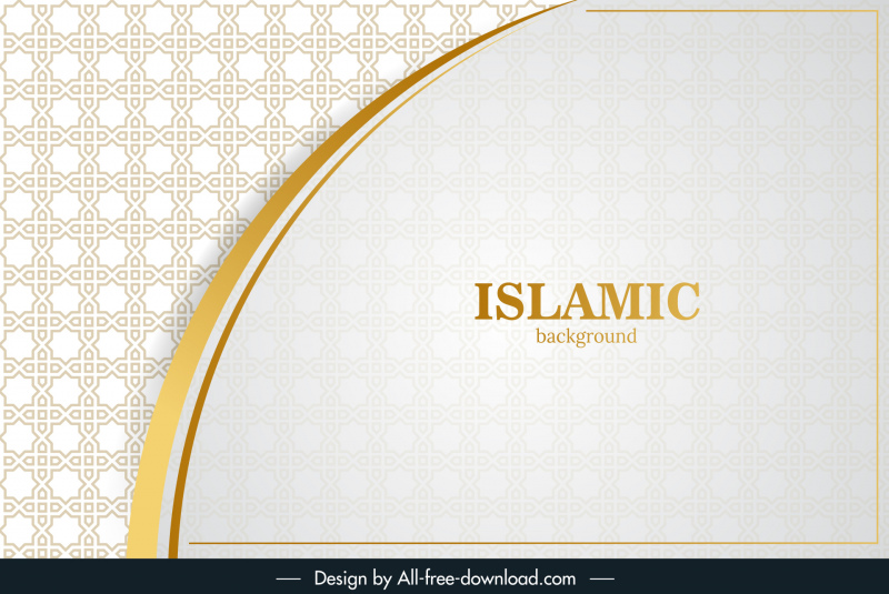 Modèle de fond islamique arabe Courbes de luxe élégantes répétant le décor de motif symétrique