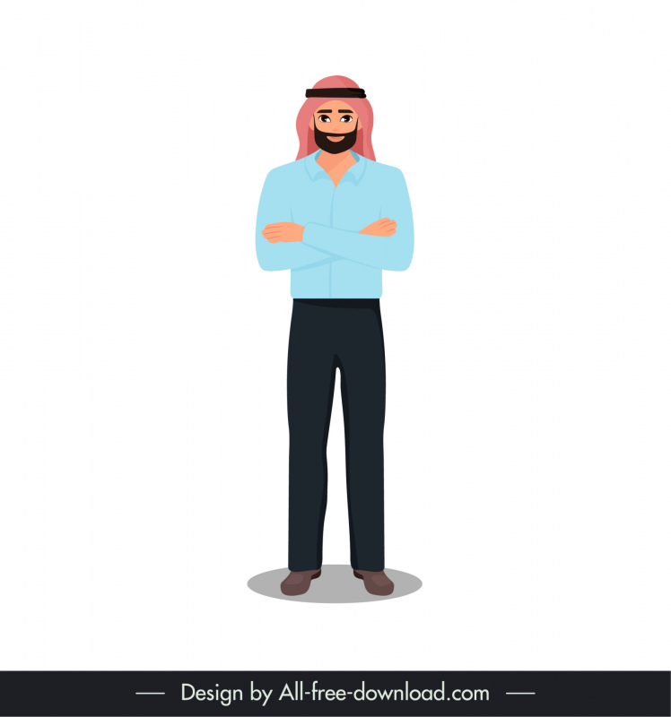 Arab Pria Islam Icon Desain Karakter Kartun