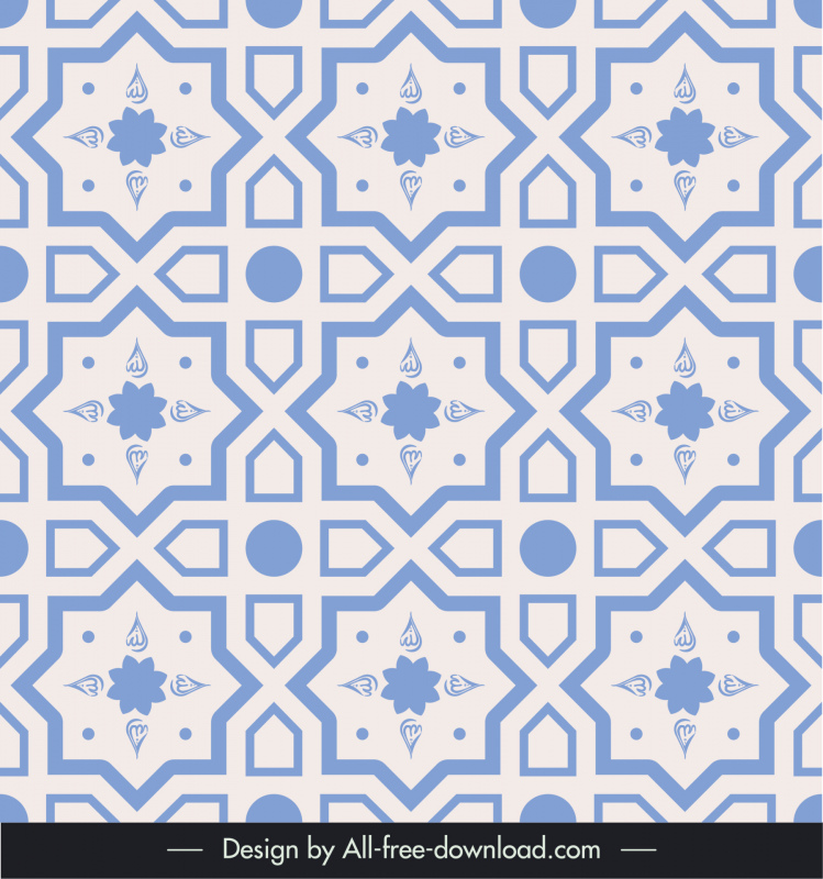 アラビアパターンテンプレートフラットクラシック対称繰り返し幾何学デザイン