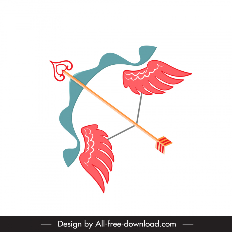 arqueiro ícone do dia dos namorados clássico anjo asas decoração