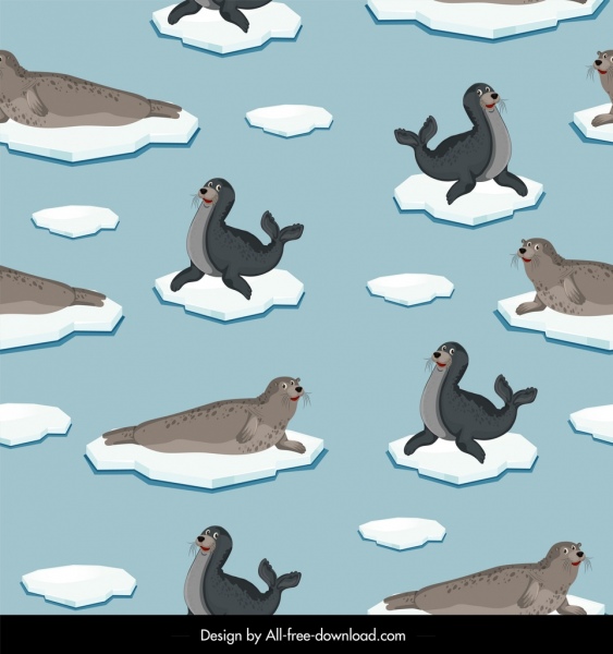 Pola Arktik ikon es betis laut mengulangi desain