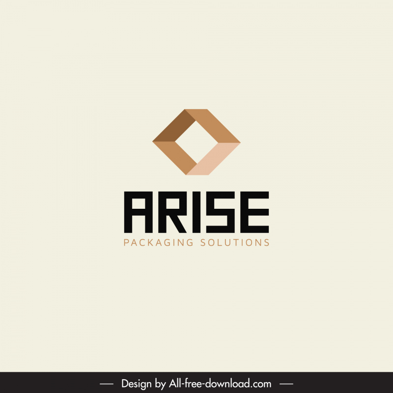 Arise Logo 3D Geometrische Form Flache Texte Dekor