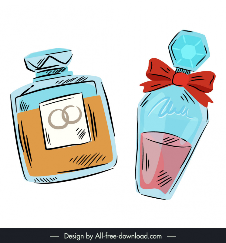 paris tarzı tasarım öğeleri düz klasik el çizimi eskiz kadınlar için aristokrat parfüm