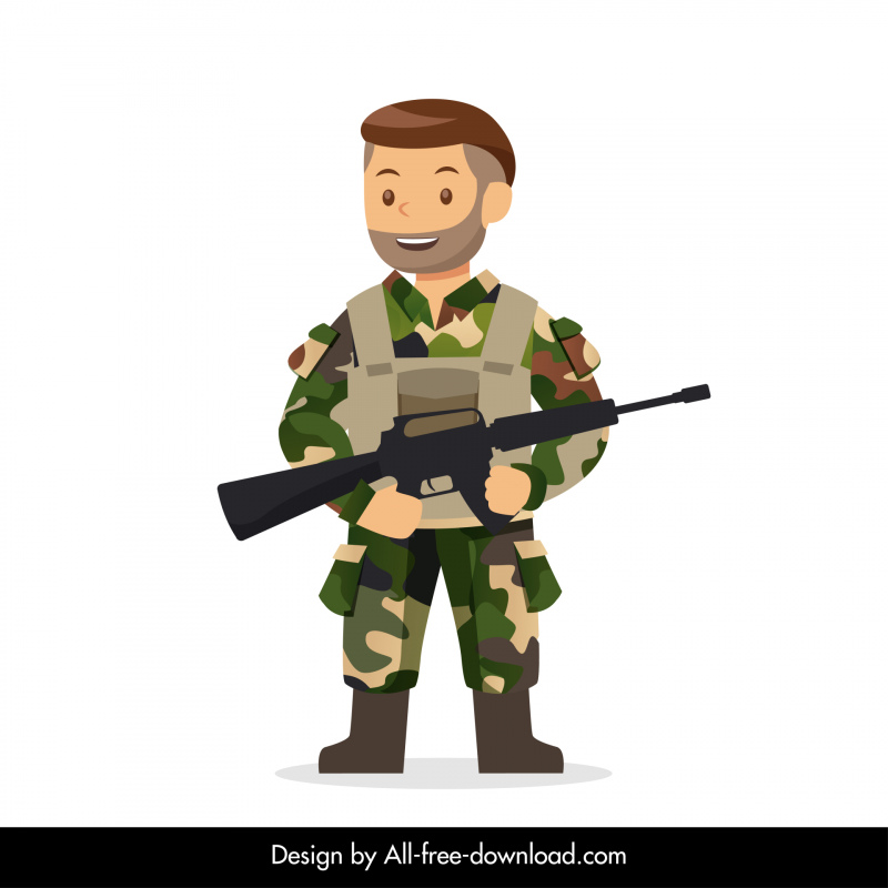 Armeekapitän Ikone Mann in Armee-Uniform Skizze
