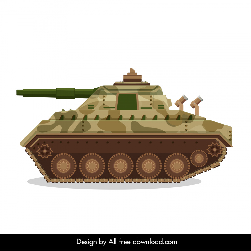 육군 탱크 아이콘 현대 평면 디자인