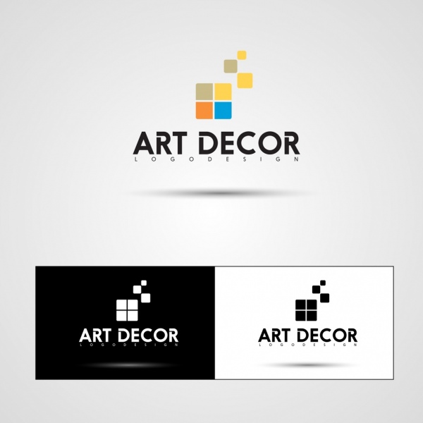 ตกแต่งไอคอนสี่เหลี่ยมศิลปะตกแต่ง logotypes