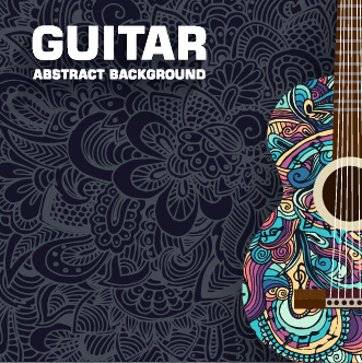 seni gitar abstrak latar belakang vektor
