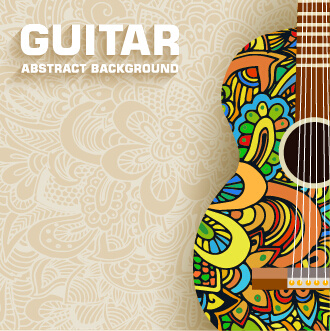芸術のギターの抽象的な背景のベクトル