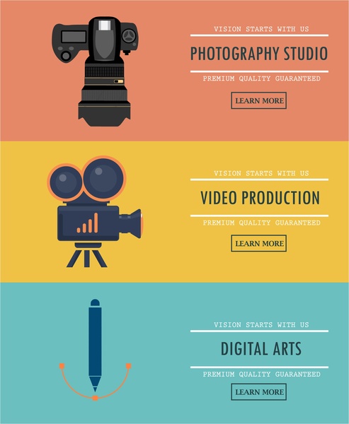 banners de promoção de arte ilustração com estilo de design web