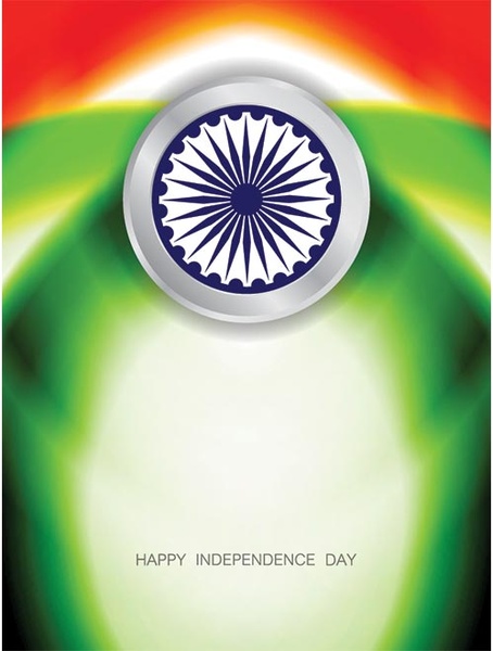 botão de roda Asoka com fundo de vetor abstrato tri cor dia da independência