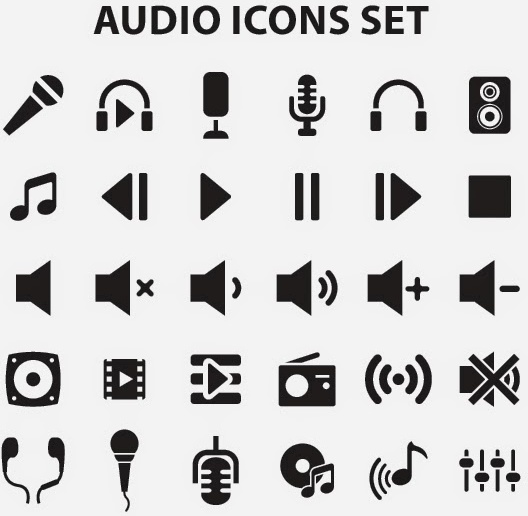 conjunto de iconos de audio