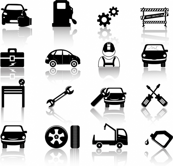 ícones de mecânico de auto