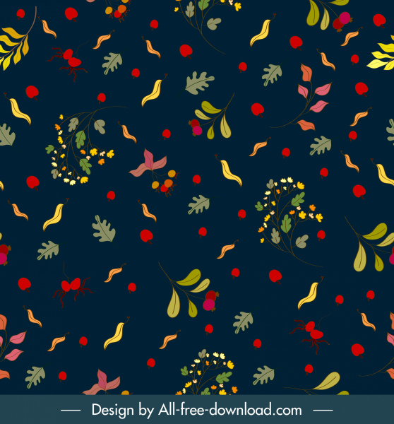 가을 배경 다채로운 잎 식물 장식