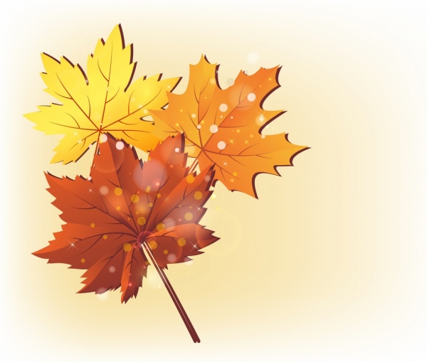 la décoration des feuilles l'automne contexte coloré icônes
