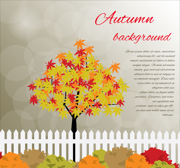 Autumn background vector diseño con estilo hermoso