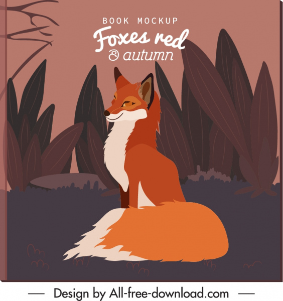 outono fundo wild fox esboço design retrô