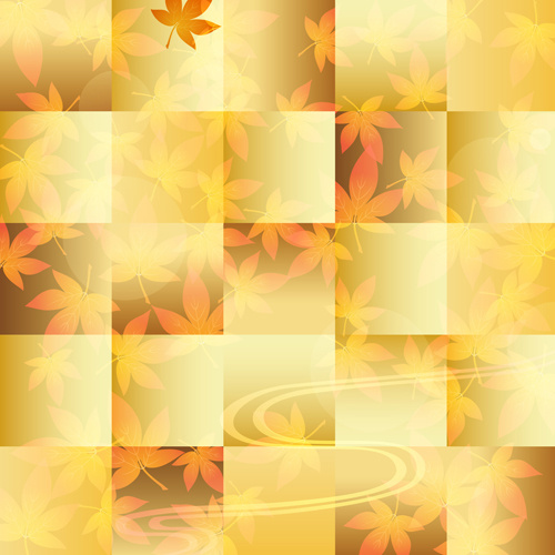 folhas de outono bonito vetor de plano de fundo do tema