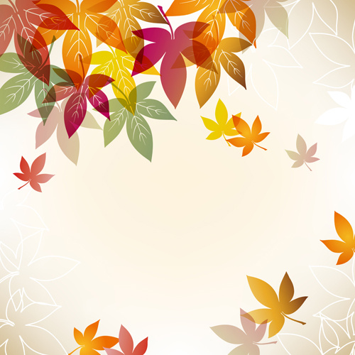 folhas de outono bonito vetor de plano de fundo do tema