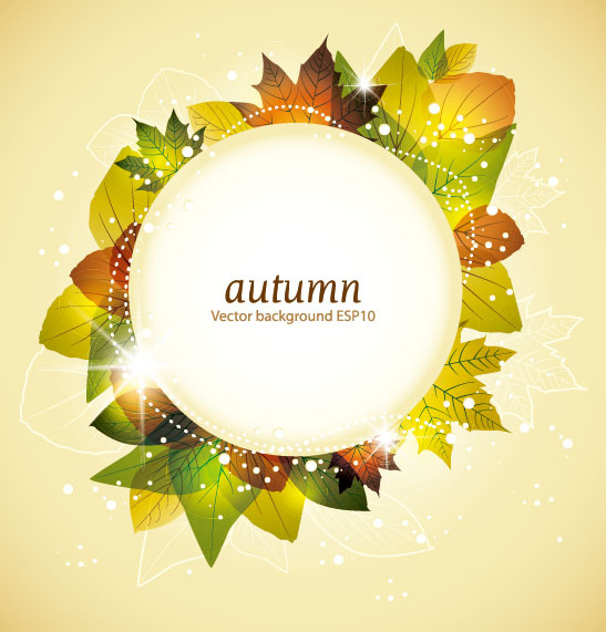El otoño de elementos del vector background set