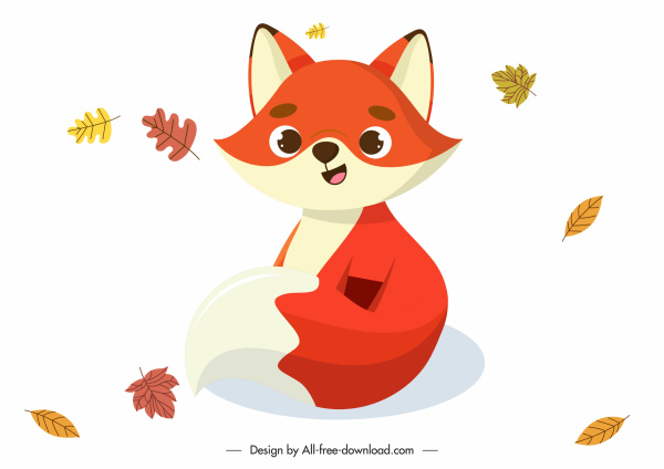 outono ícone raposa esboço de desenho animado bonito