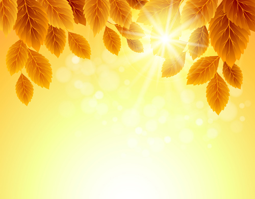 musim gugur emas kuning latar belakang vektor