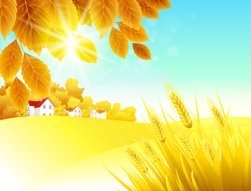 musim gugur emas kuning latar belakang vektor