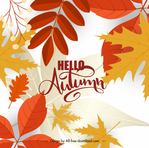 latar belakang daun musim gugur dekorasi warna-warni cerah yang elegan
