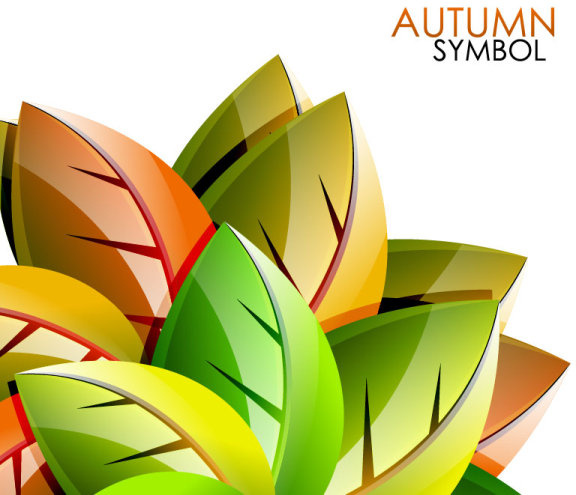 elementi di sfondo vettore fissato in foglie d'autunno