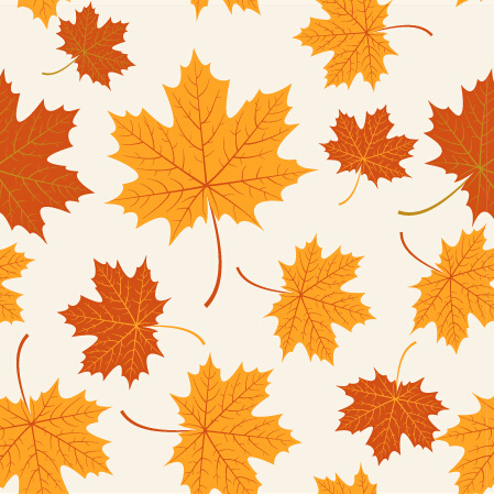 秋のカエデの葉ベクターのシームレス パターン