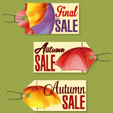 vector de gráficos de diseño de etiquetas de otoño de venta